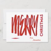 Vrolijk Kerstmis Rood Elegant Modern Script Custom Feestdagenkaart (Voorkant)