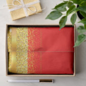 Vrolijk Kerstmis rood goud boog lint Tissuepapier (Geschenk)