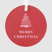 Vrolijk Kerstmis, Rood, Roze, Kerstboom Ornament (achterkant)