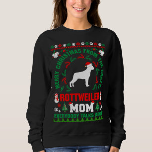 Vrolijk Kerstmis Rottweiler Moeder Lelijk Sweater