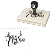 Vrolijk Kerstmis Rubber Stempel 4x5" (Gestempeld)