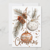 Vrolijk Kerstmis Rustieke Groet Kaart (Voorkant)