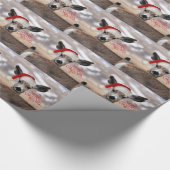 Vrolijk Kerstmis Santa Hat Herten Cadeaupapier (Hoek)