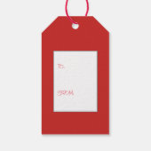 Vrolijk Kerstmis Santa Hat Whimsical Beach Scène Cadeaulabel (Achterkant)