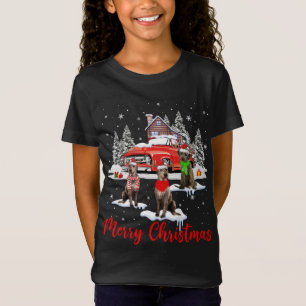 Vrolijk Kerstmis Santa Rendier Ierse Wolfhound Wit T-shirt