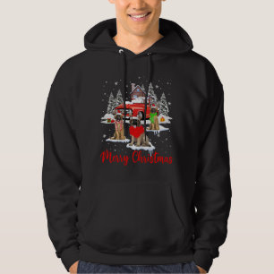 Vrolijk Kerstmis Santa rendier Leonberger met rood Hoodie