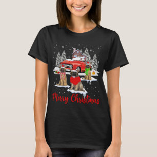 Vrolijk Kerstmis Santa rendier Leonberger met rood T-shirt