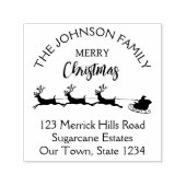 Vrolijk Kerstmis Santa sledge Zelfinktende Stempel (Design)