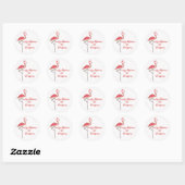 Vrolijk Kerstmis Schattige Roze Flamingo String Li Ronde Sticker (Vel)