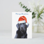 Vrolijk Kerstmis Schattige Santa Dog Labrador Feestdagenkaart (Staand voorkant)