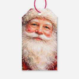 Vrolijk Kerstmis Sint Portret Cadeaulabel