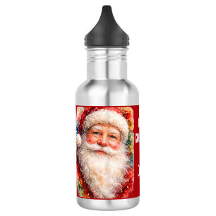 Vrolijk Kerstmis Sint Portret Waterfles