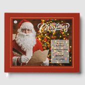 Vrolijk Kerstmis Sinterklaas Business Logo Custom Gastenboek (Voorkant)