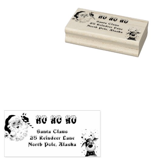 Vrolijk Kerstmis Sinterklaas Candy Cane Rendier Rubberstempel (Gestempeld)