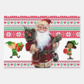 Vrolijk Kerstmis Sinterklaas Elf Inpakpapier Vel (Voorkant 3)