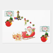 Vrolijk Kerstmis Sinterklaas Elf Inpakpapier Vel (Voorkant 2)