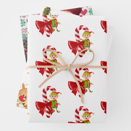 Vrolijk Kerstmis Sinterklaas Elf Inpakpapier Vel (In situ)