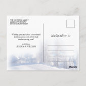 Vrolijk Kerstmis Sneeuw Borstel Script FOTO Groet Briefkaart (Achterkant)
