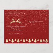 Vrolijk Kerstmis Sneeuw Rood Goud Foto Glitter Von Briefkaart (Achterkant)