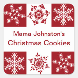 Vrolijk Kerstmis Sneeuwvlok Gift Pakket Decoratie Vierkante Sticker