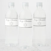Vrolijk Kerstmis Sneeuwvlok Modern Minimalistisch Waterfles Etiket (Flessen)