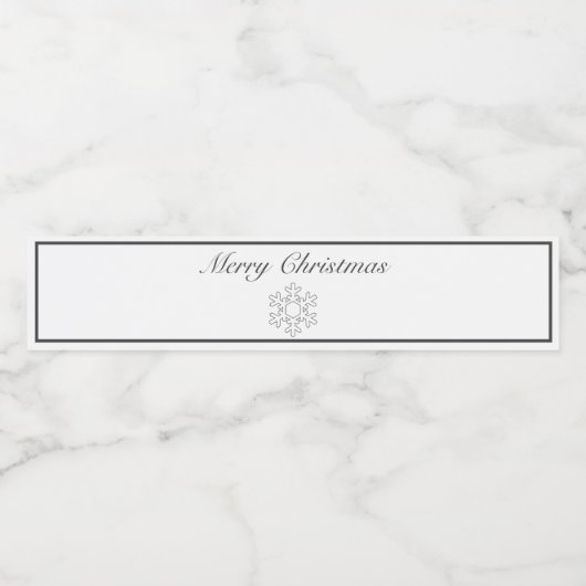 Vrolijk Kerstmis Sneeuwvlok Modern Minimalistisch Waterfles Etiket (Enkel label)