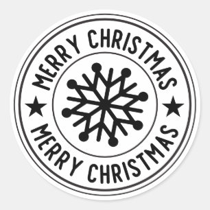 Vrolijk Kerstmis Sneeuwvlok Ronde Seal Ronde Sticker