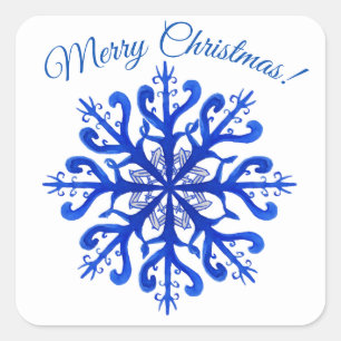 Vrolijk Kerstmis Sneeuwvlok Sticker