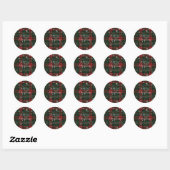 Vrolijk Kerstmis Sneeuwvlokken Plakt Script Custom Ronde Sticker (Vel)