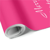 Vrolijk Kerstmis Tekst Sjabloon Rood Elegant Cadeaupapier (Rol Hoek)