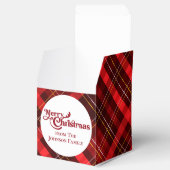 Vrolijk Kerstmis Traditioneel Rood Plaid Custom Pa Bedankdoosjes (Geopend)