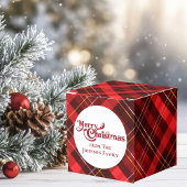 Vrolijk Kerstmis Traditioneel Rood Plaid Custom Pa Bedankdoosjes