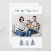 Vrolijk Kerstmis  Tree Foto Feestdagenkaart (Voorkant / Achterkant)
