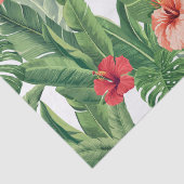 Vrolijk Kerstmis Tropische Bloemblad Groen Rood Tissuepapier (Detail)