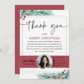 Vrolijk Kerstmis Vastgoed Foto Dank u Kaart (Voorkant / Achterkant)