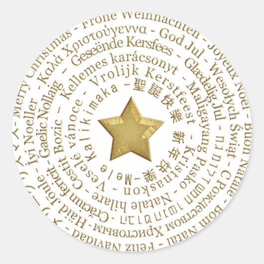 Vrolijk Kerstmis Verschillende Talen Sticker (Voorkant)