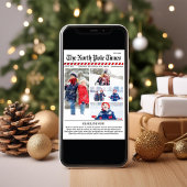 Vrolijk Kerstmis Vijf Fotocollage Krant Feestdagenkaart