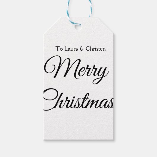 Vrolijk Kerstmis voeg naam tekst aangepaste famili Cadeaulabel (Voorkant)