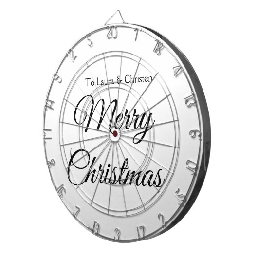 Vrolijk Kerstmis voeg naam tekst aangepaste famili Dartbord (Voorkant Rechts)