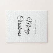 Vrolijk Kerstmis voeg naam tekst aangepaste famili Legpuzzel (Horizontaal)