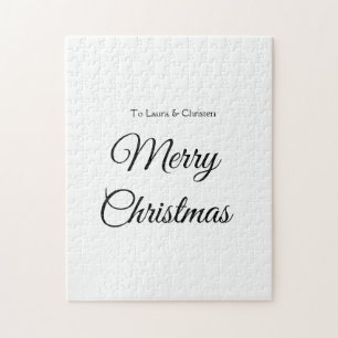 Vrolijk Kerstmis voeg naam tekst aangepaste famili Legpuzzel