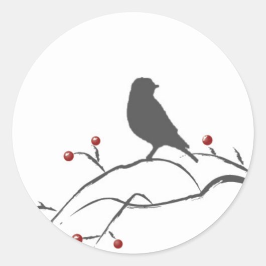 Vrolijk Kerstmis Vogelkooi Sticker (Voorkant)