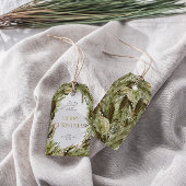 Vrolijk Kerstmis Waterverf Kerstkrans Cadeaulabel