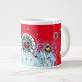 Vrolijk Kerstmis Wind Sinterklaas sok Extra Grote Beker (Voorkant rechts)