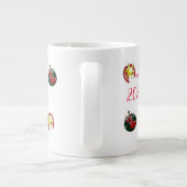 Vrolijk Kerstmis Wind Sinterklaas sok Extra Grote Beker (Achterkant)