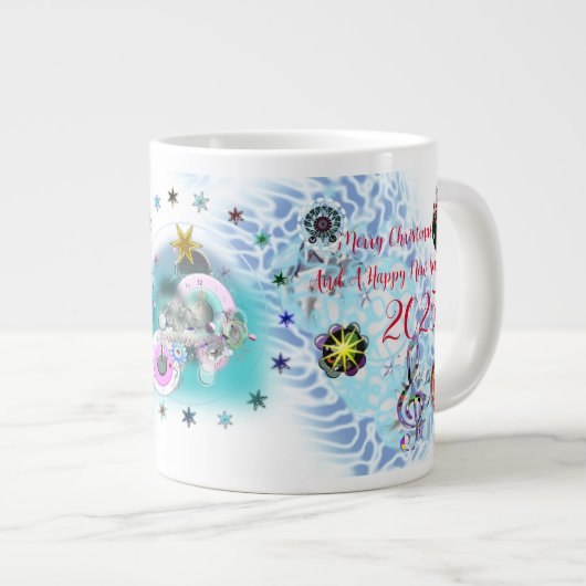 Vrolijk Kerstmis Wind Sinterklaas sok Extra Grote Beker (Voorkant rechts)