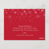 Vrolijk Kerstmis wit belettering foto briefkaart (Achterkant)