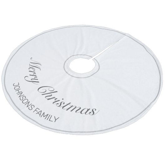 Vrolijk Kerstmis Wit Minimalistisch Modern Fleece Kerstboom Rok (Gekanteld)