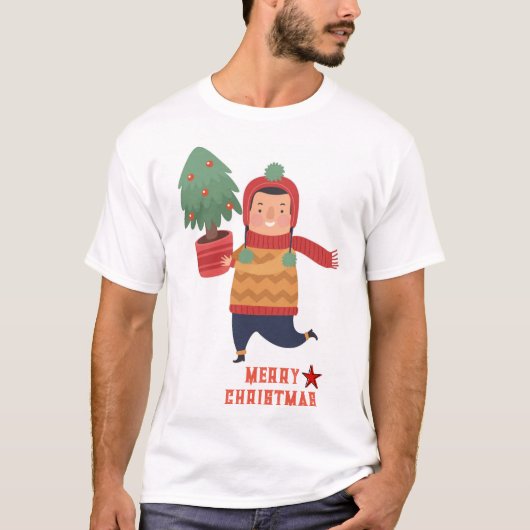 VROLIJK KERSTMIS WIT TSHIRT (Voorkant)