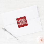 Vrolijk Kerstmis witte Vierkante Sticker (Envelop)